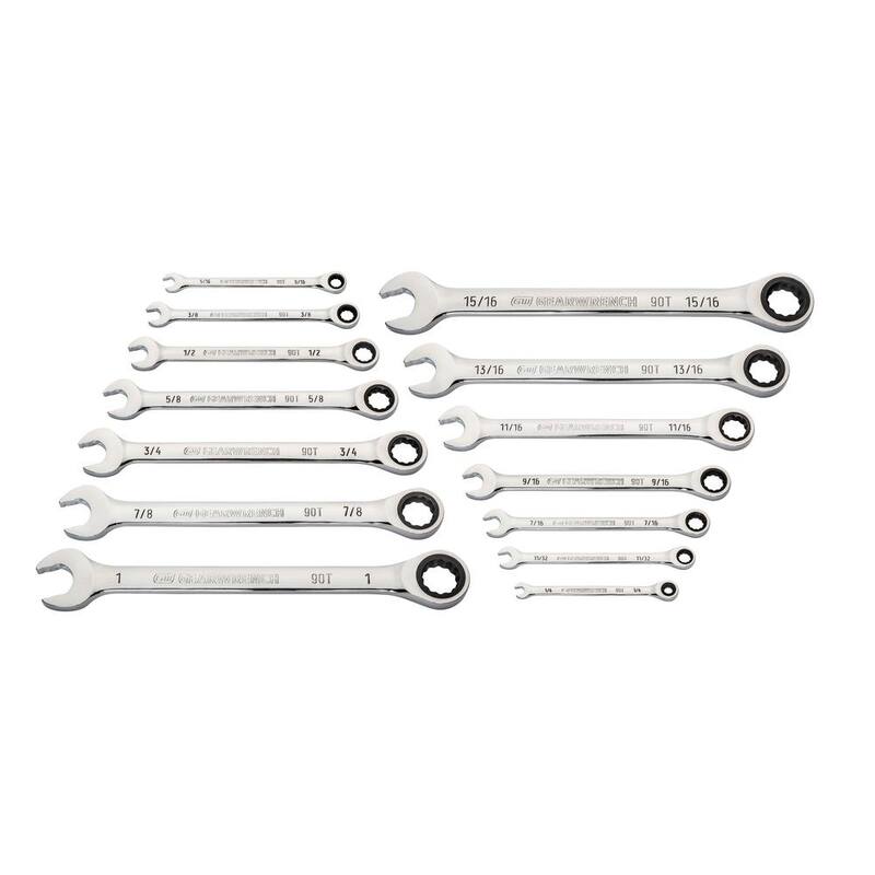 Juego de herramientas GEARWRENCH combinación con trinquete de 90 dientes en pulgadas (14 piezas) - 86959