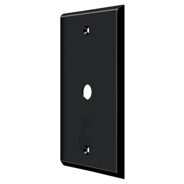 Placa de interruptor de cubierta de cables Deltana, Número de gangas: 1, Latón macizo, Acabado en pintura negra - CPC4764U19