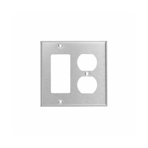 Placa Mulberry con 2 Gangs de Acero Inoxidable 430, Acabado Satinado - 97672