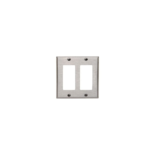 Placa de pared para dispositivo 2-Gang /GFCI, tamaño estándar 302 acero inoxidable - 84409-40 de Leviton