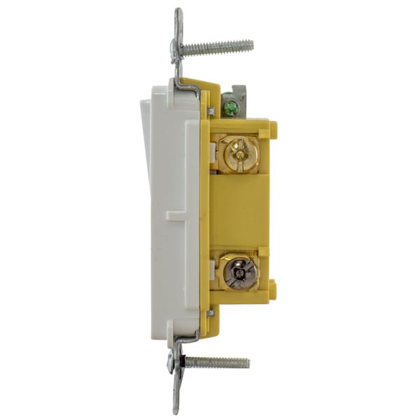 Hubbell Wiring Device-Kellems TradeSelect, Interruptores y Controles de Iluminación, Interruptor Decorativo, Grado Residencial, Interruptor basculante, Propósito General AC, Iluminado de Tres Vías, 15A 120/277V AC, Empuje Posterior y Lateral - RSD315ILW