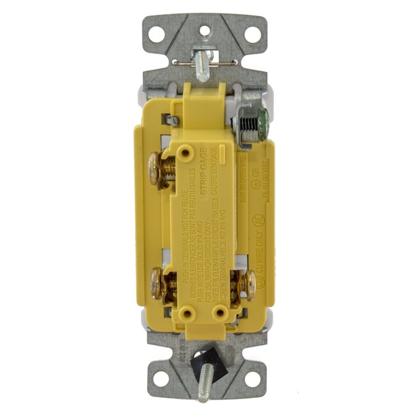 Hubbell Wiring Device-Kellems TradeSelect, Interruptores y Controles de Iluminación, Interruptor Decorativo, Grado Residencial, Interruptor basculante, Propósito General AC, Iluminado de Tres Vías, 15A 120/277V AC, Empuje Posterior y Lateral - RSD315ILW