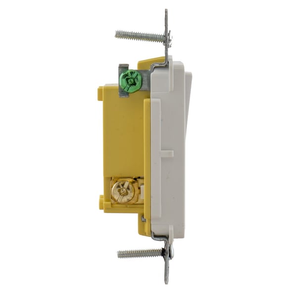 Hubbell Wiring Device-Kellems TradeSelect, Interruptores y Controles de Iluminación, Interruptor Decorativo, Grado Residencial, Interruptor basculante, Propósito General AC, Iluminado de Tres Vías, 15A 120/277V AC, Empuje Posterior y Lateral - RSD315ILW