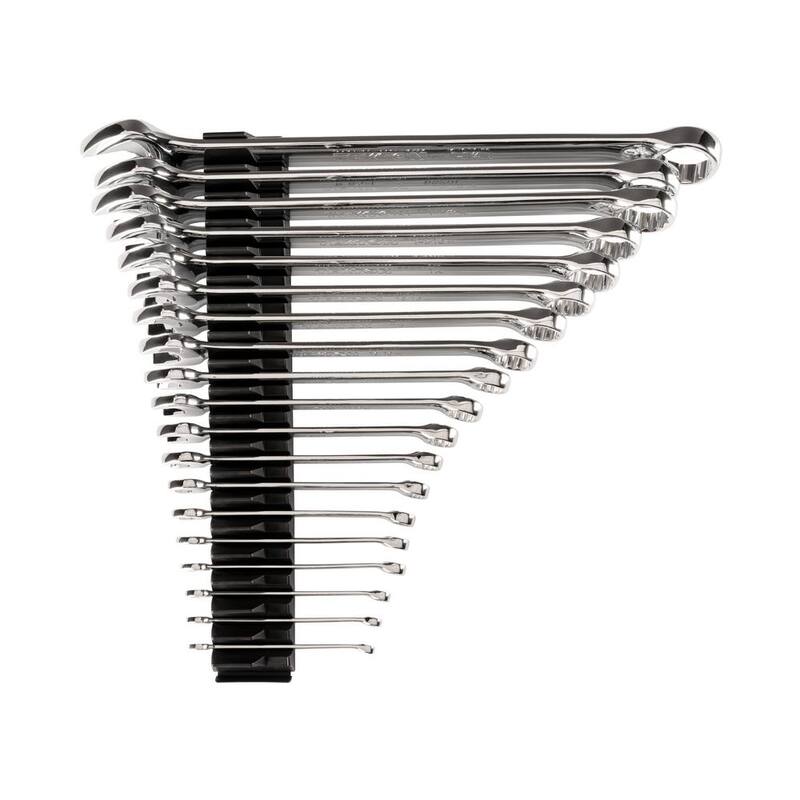 Juego de llaves combinadas TEKTON de 1/4 a 1-1/4 pulgadas con organizador modular ranurado (19 piezas) - WCB95103