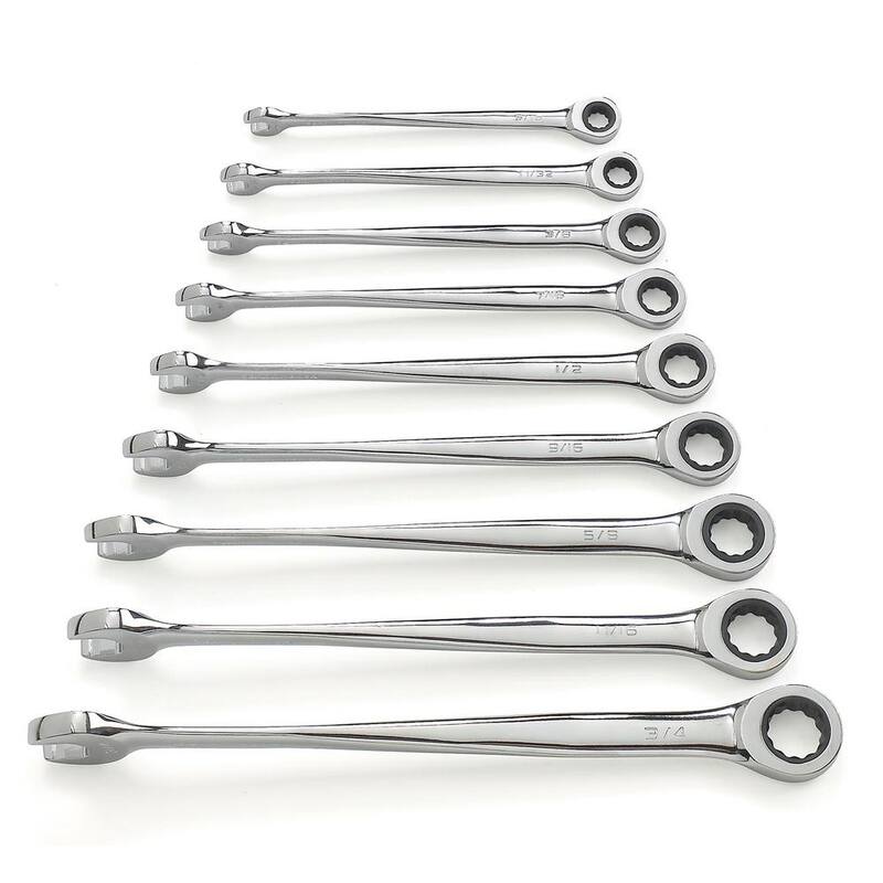 Juego de herramientas combinadas GEARWRENCH SAE de 72 dientes X-Beam con trinquete (9 piezas) - 85898