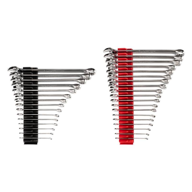 Juego de Llaves Combinadas TEKTON de 1/4 a 1 pulgada, 6 mm a 24 mm con Organizador Ranurado Modular (34 Piezas) - WCB95302