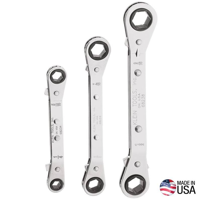Juego de llaves de caja offset reversible totalmente reversible de 3 piezas Klein Tools - 68244