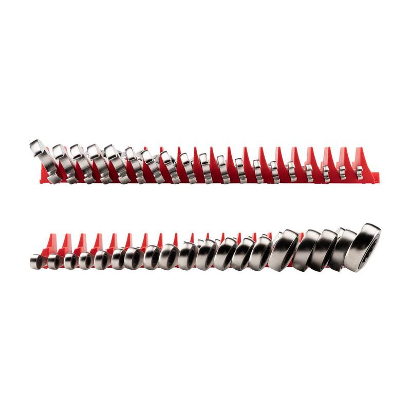 Set de Llaves Combinadas de Trinquete Reversibles de 12 Puntas TEKTON de 19 Piezas (6-24 mm) con Organizador Modular Ranurado - WRC94303