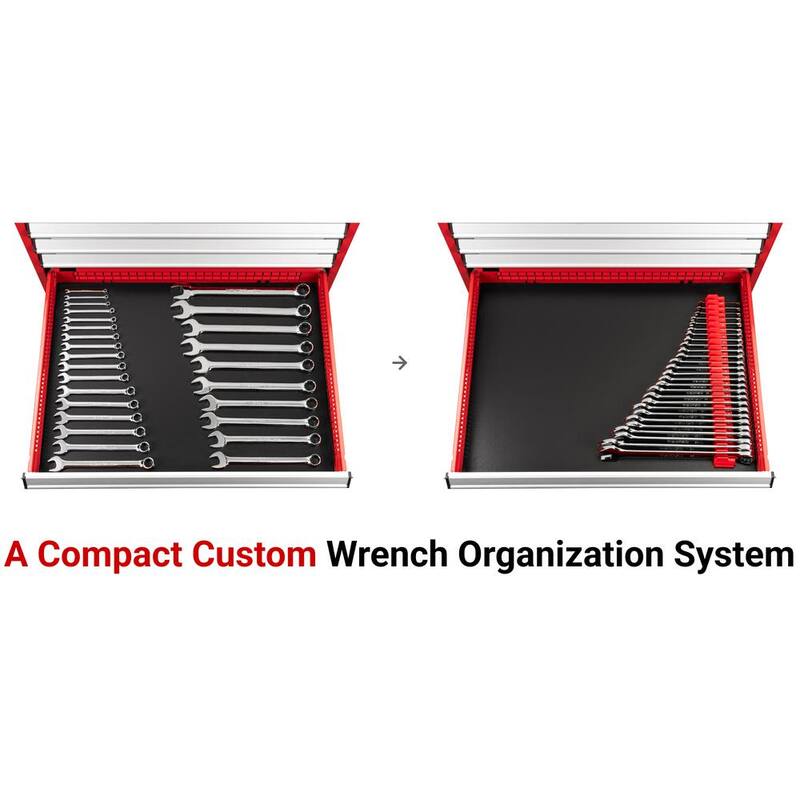 TEKTON Juego de Llaves Combinadas de Trinquete Reversibles de 12 Puntas de 14 Piezas (6-19 mm) con Organizador Modular de Ranuras - WRC94302