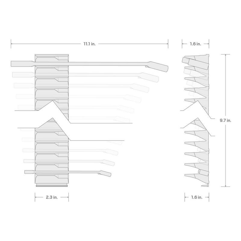 TEKTON Juego de Llaves Combinadas de Trinquete Reversibles de 12 Puntas de 14 Piezas (6-19 mm) con Organizador Modular de Ranuras - WRC94302