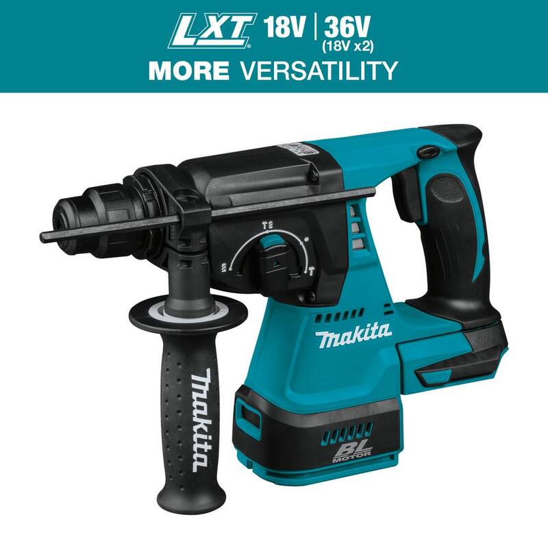Martillo rotativo inalámbrico SDS-Plus de concreto/mampostería sin escobillas Makita 18V LXT de 1 pulgada de iones de litio (solo herramienta) - XRH01Z