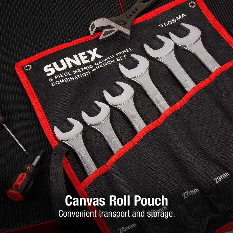 Juego de llaves de combinación de panel elevado métricas SUNEX TOOLS (6 piezas) - 9606MA