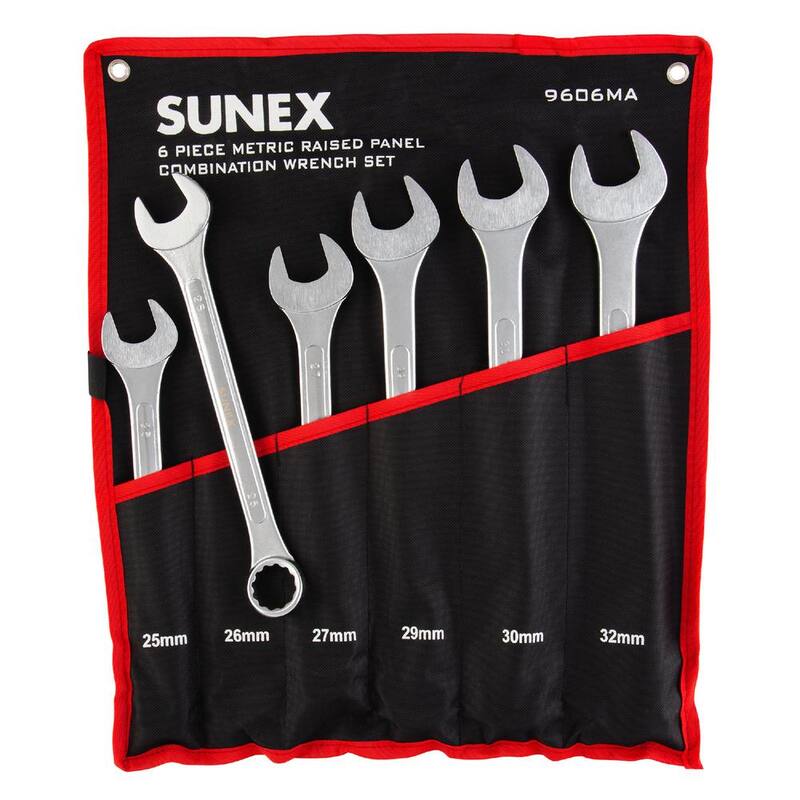 Juego de llaves de combinación de panel elevado métricas SUNEX TOOLS (6 piezas) - 9606MA