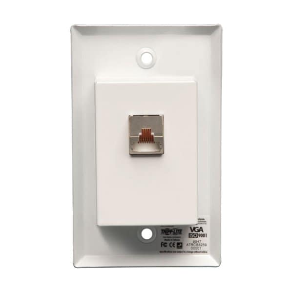Receptor de placa de pared extensor VGA + AUDIO sobre CAT5 CAT6 1920X1440 - B132-100A-WP-1 de Tripp Lite