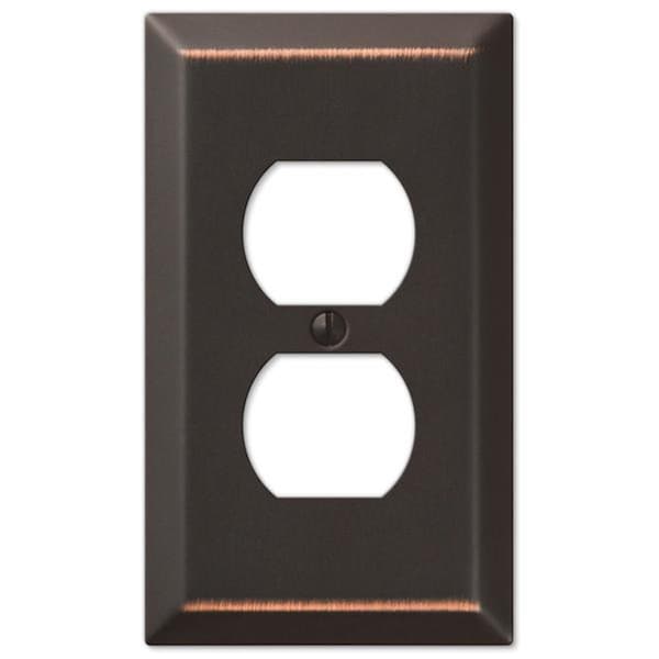 Placa de pared para toma corriente doble Abacus Century en acero bronce envejecido - AB3545220