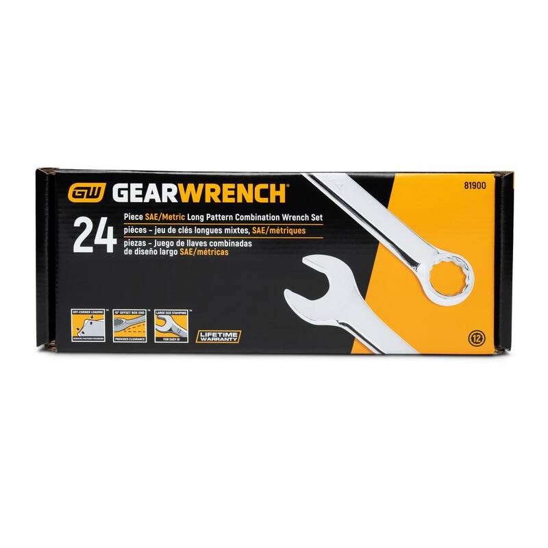 Juego de llaves combinadas GEARWRENCH SAE/métricas (24 piezas) - 81900