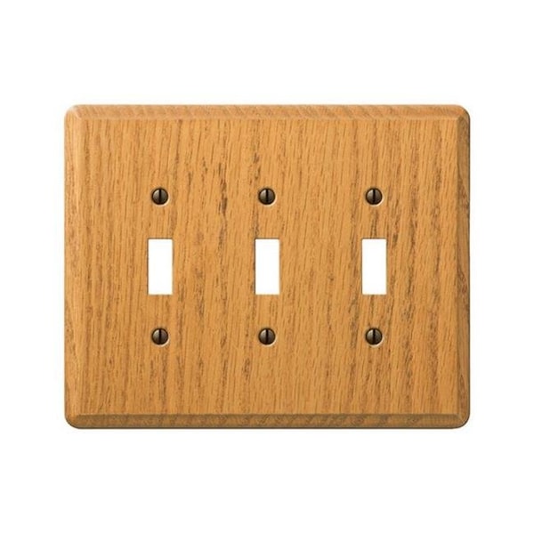 Placa de pared de madera contemporánea Livewire 901TTTL 3 Toggle Light Oak - LI156060