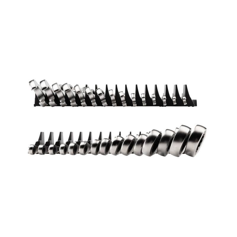 Juego de llaves combinadas reversibles de trinquete de 12 puntos TEKTON de 15 piezas (1/4-1 in.) con organizador ranurado modular - WRC94301.