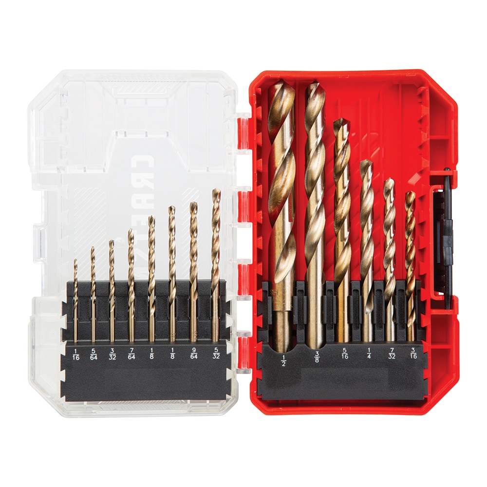 Juego de 14 piezas de brocas helicoidales recubiertas de óxido de oro de longitud estándar Craftsman - CMAM2214TWR