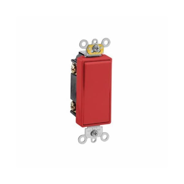 Interruptor de Pared Leviton, 3 Vías, 120/277V, 20A, Rojo, Rocker - 5623-2R