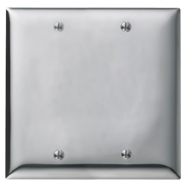 Placas de pared en blanco Hubbell Wiring Device-Kellems, Número de Gangs: 2 Acero inoxidable, Acabado cromado - SCH23