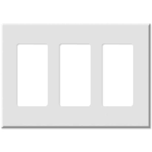 Ezgeneration LV80311x-LV80311W Decora Plus Screwless Snap-On Wallplate- 3 Gang- White - EZ2981492