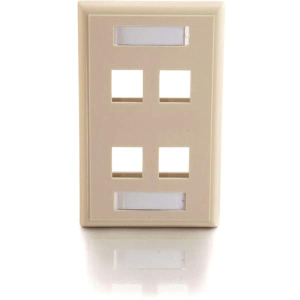 Placa de pared de un solo puerto para cuatro keystone - marfil - C2G 03713
