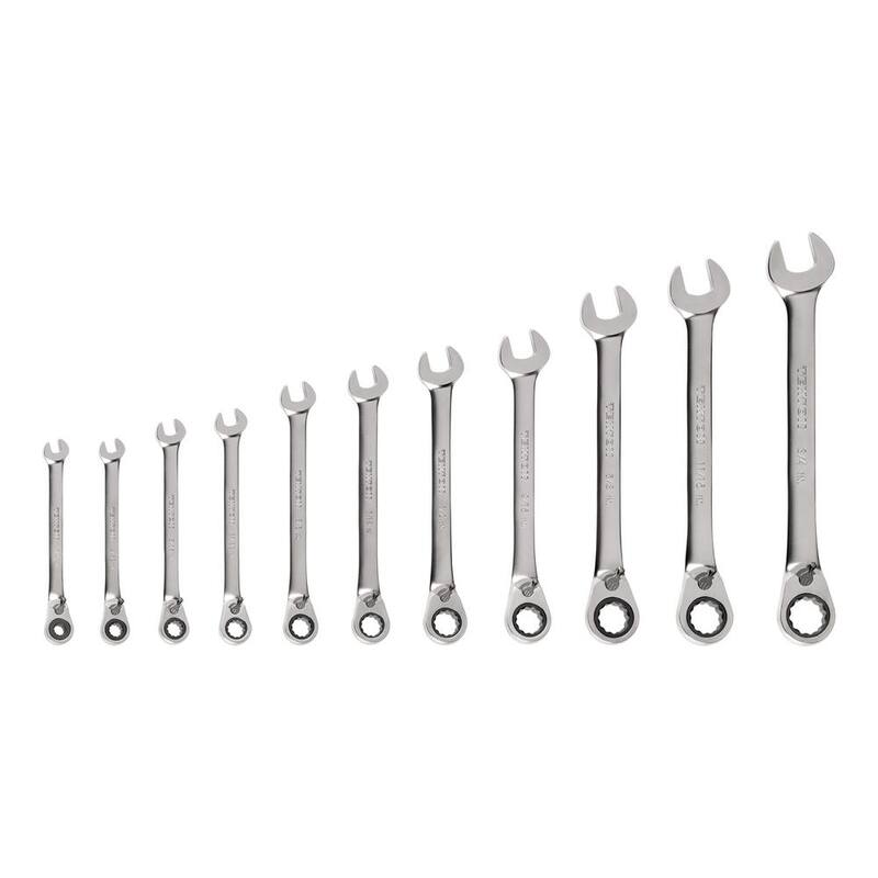 Juego de llaves combinadas reversible de trinquete de 12 puntos TEKTON de 11 piezas (1/4-3/4 pulg.) - WRC94000