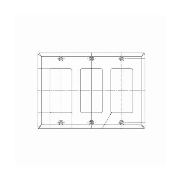 Placa de pared de 3 espacios Leviton Decora - 80411-NW