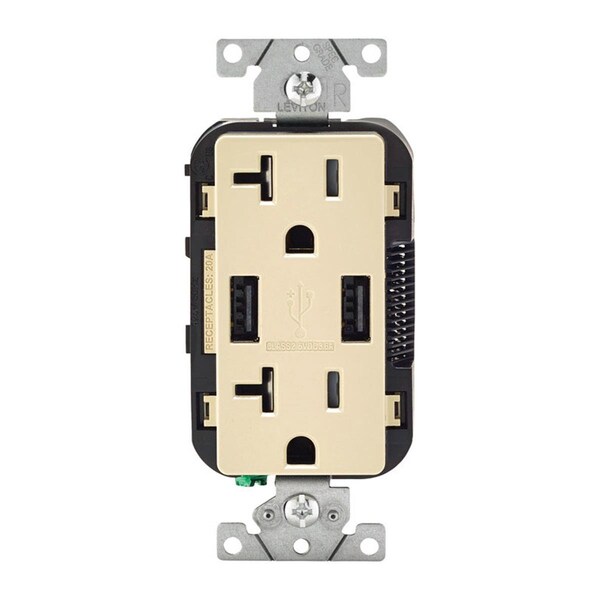 Tomacorriente Decora con USB 20A - 125V - Marfil