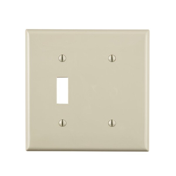 Placa de pared doble Leviton Light Almond de termoplástico de nylon para caja eléctrica, paquete de 1 - 80706-00T
