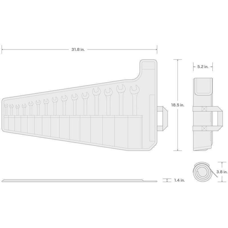 Juego de llaves de trinquete combinadas reversibles de 12 puntos TEKTON de 15 piezas (1/4-1 pulg.) con estuche - WRC94401