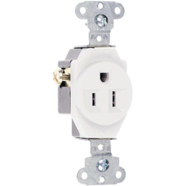 Nextgen 5251WCC8 15A 125V 3 Wire Grounding Heavy Duty Single Outlet, Blanco