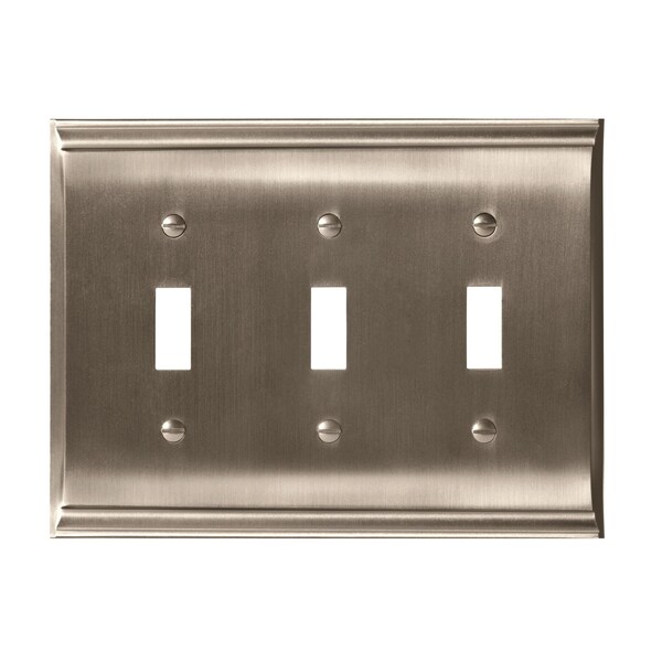 Placa para interruptores de triple toggle Amerock Candler en níquel satinado - 1906896