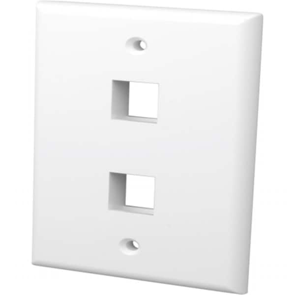 Vanco International- Inc Placa de Pared para 2 Puertos Keystone Blanco - 820102