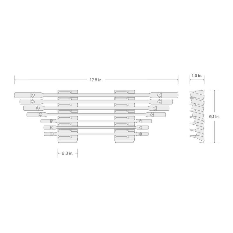Juego de Llaves de Caja Ratcheting TEKTON de 6 mm a 19 mm con Cabezal Flexible de 12 Puntos y Organizador Modular de Ranuras (7 Piezas) - WRB96301
