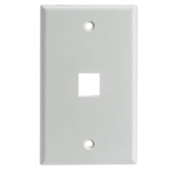 Placa de pared de 6 puertos para Keystone, una sola unidad - Blanco