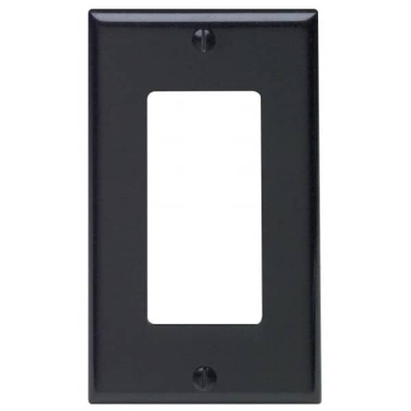 Placa de pared Leviton Leviton Mfg 004-80401-00E Decora GFCI de una sola salida en negro