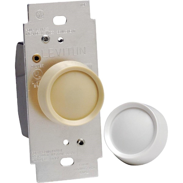 Interruptor rotativo atenuador universal blanco/almond claro encendido-apagado - C26-RNL06-0TW de Leviton