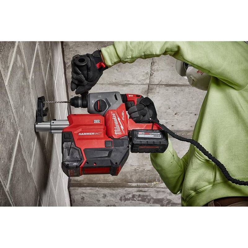Milwaukee M18 FUEL ONE-KEY 18V Taladro Rotativo de Martillo SDS-Plus Inalámbrico sin Escobillas de Litio 1 pulgada con Kit de Extracción de Polvo y Set de Brocas - 2914-22DE-2880-20-48-20-7499