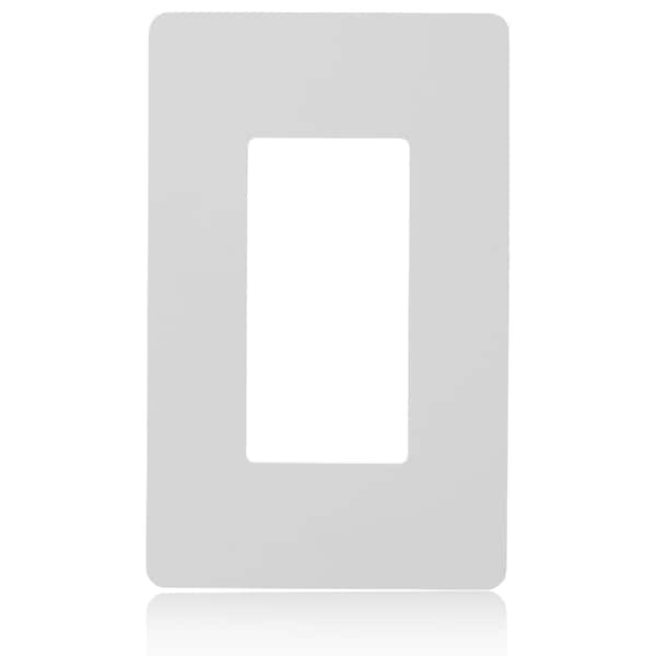 Placas de pared sin tornillos de diseñador de una sola ganga Faith, 4.68in x 2.93in, compatible con GFCI, toma USB, reguladores, blanco - SWP1-WH-01