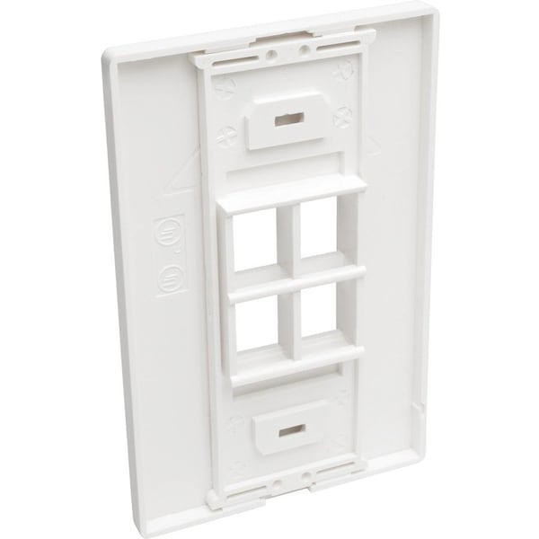 Placa de pared de un solo puerto con 4 puertos Keystone CAT5/6 USB HDMI DPORT RCA - N080-104