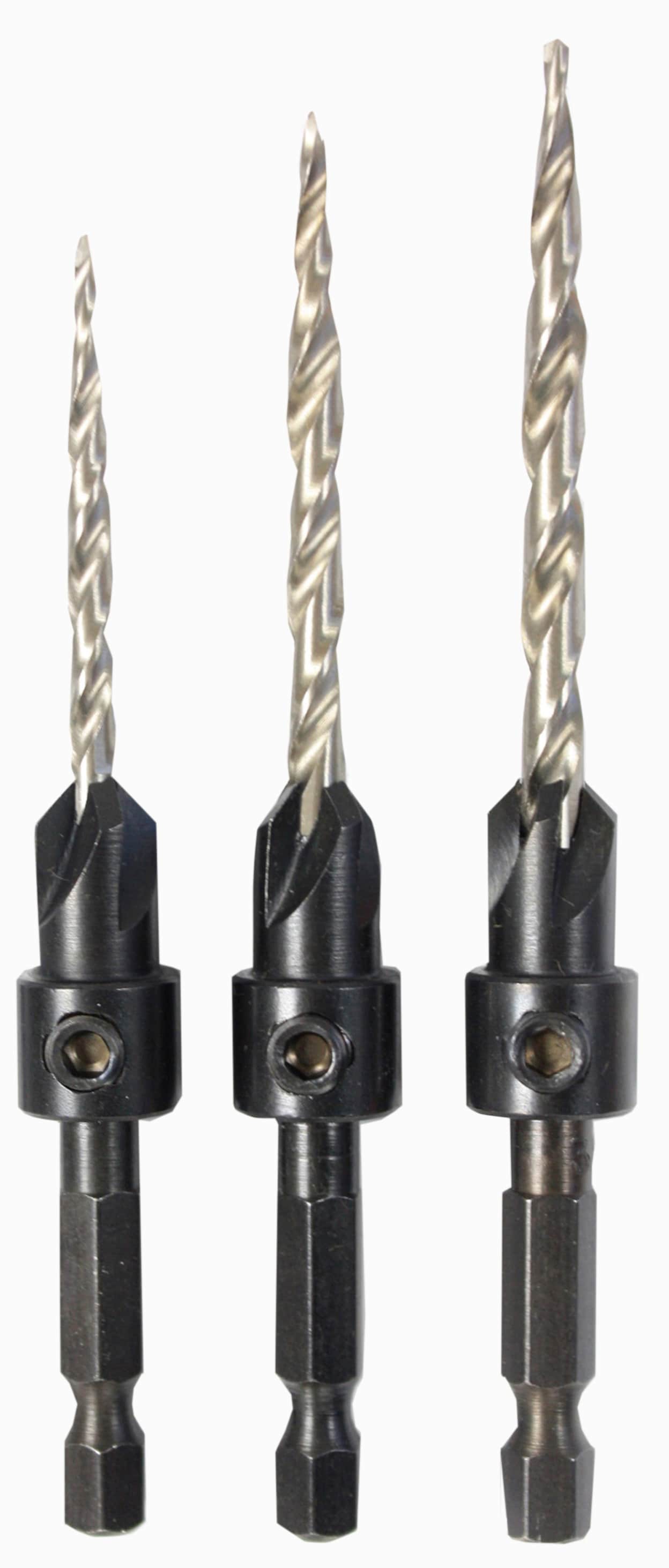 Set de brocas de acero de alta velocidad Kobalt Kobalt de 3 piezas para zurdos/varios x avellanador de broca de torsión de acero de alta velocidad - 09031
