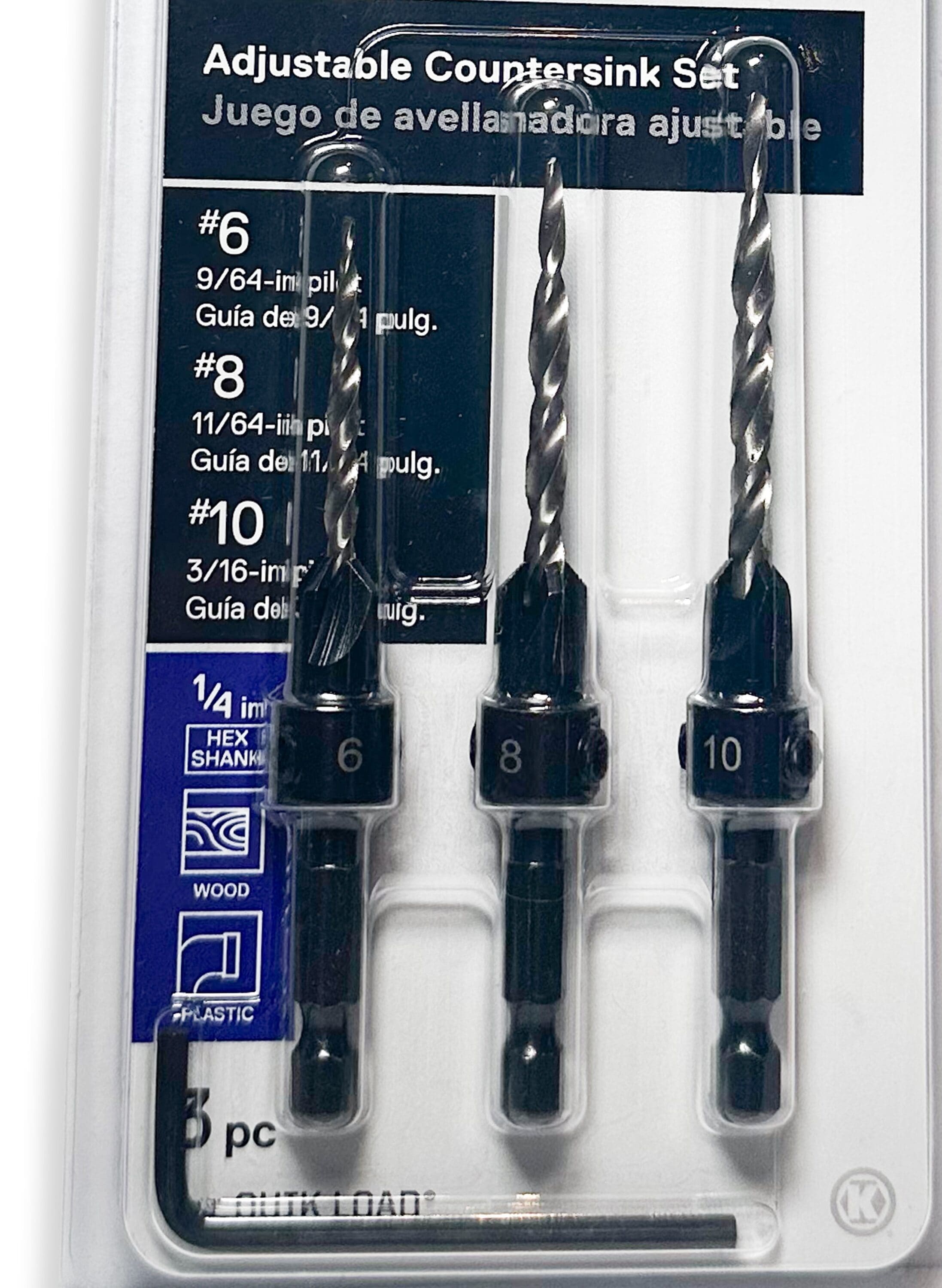 Set de brocas de acero de alta velocidad Kobalt Kobalt de 3 piezas para zurdos/varios x avellanador de broca de torsión de acero de alta velocidad - 09031