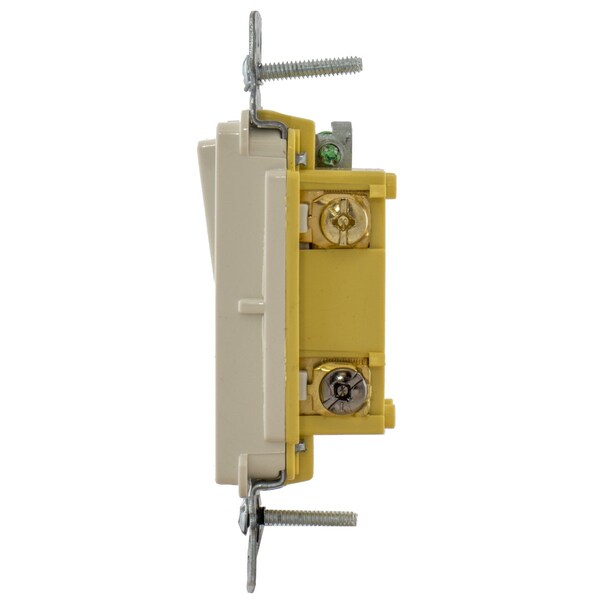 Hubbell Wiring Device-Kellems TradeSelect, interruptores y controles de iluminación, interruptor decorativo, grado residencial, interruptor basculante de propósito general AC, de tres vías, 15A 120/277V AC, con conexión posterior y lateral, luz - RSD315LA