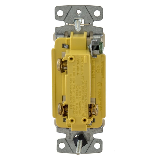 Hubbell Wiring Device-Kellems TradeSelect, interruptores y controles de iluminación, interruptor decorativo, grado residencial, interruptor basculante de propósito general AC, de tres vías, 15A 120/277V AC, con conexión posterior y lateral, luz - RSD315LA