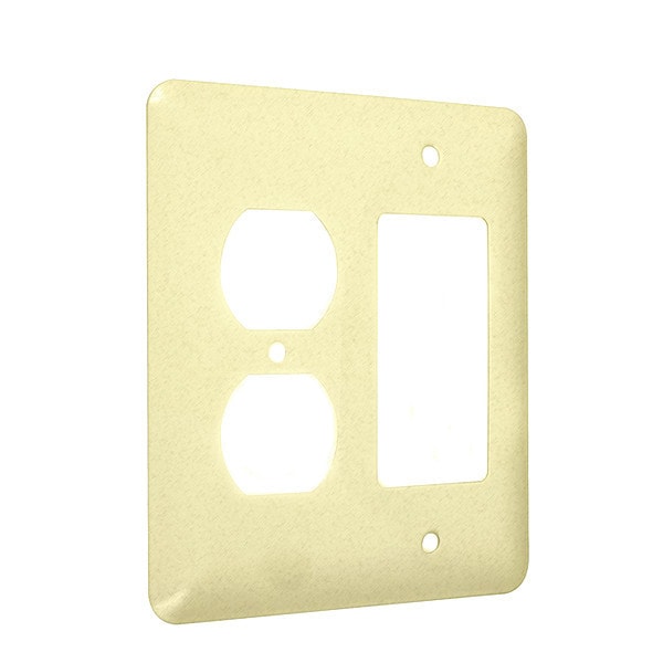 Taymac Duplex/Decorator Maxi Wall Plates, Number of Gangs: 2 Metal, Textured Finish, Ivory - WRTI-DR