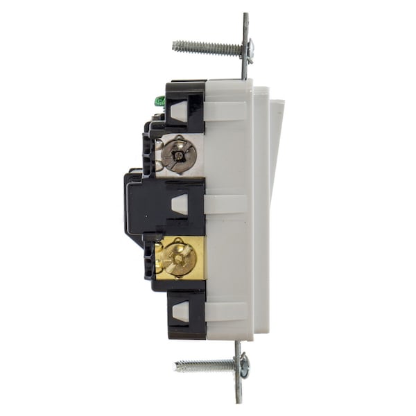 Hubbell Wiring Device-Kellems TradeSelect, Interruptores y Controles de Iluminación, Interruptor Decorativo, Grado Residencial, Interruptor basculante, Uso general de CA, 4 vías, 15A 120/277V CA, Conexión de cable por empuje y lateral, Blanco - RSD415W