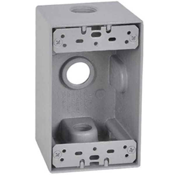 Caja de salida profunda de un solo gang de Hubbell-Raco; gris - 710464