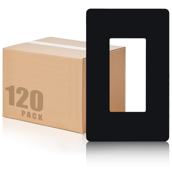 Cubiertas de pared decorativas sin tornillos Faith Black de 1 gang para interruptores de seguridad para niños, toma USB, 120 piezas - SWP1-BK-120